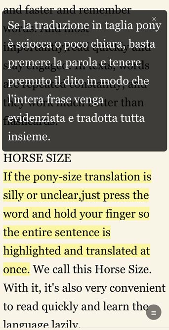 Screenshot Horse Size